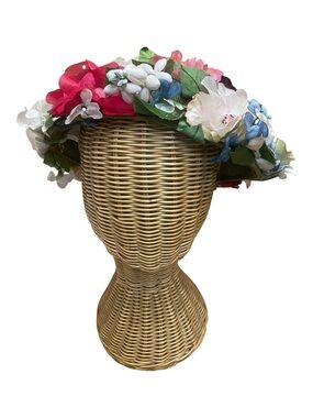 Vintage Womens 1960s Faux Flower Fascinator Church Hat Easter Derby Style